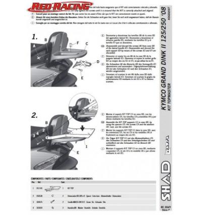 SHAD CSOMAGTARTÓ KYMCO GRAND DINK 125 00-15 / GRAND DINK 150 00-15 / GRAND DINK 250 00-15