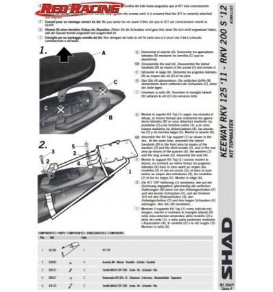SHAD CSOMAGTARTÓ KEEWAY RKV 125 / RKV 150 / RKV 200 S / RKV 200 S FACTORY 2011-17