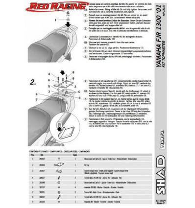 SHAD CSOMAGTARTÓ YAMAHA FJR 1300 2001-2005
