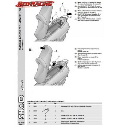 SHAD CSOMAGTARTÓ PIAGGIO X9 125-180-250-500 2000-09