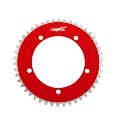 Csepel Teta Hajtótárcsa Alu 1/8" 42T BCD 130mm Festett Piros