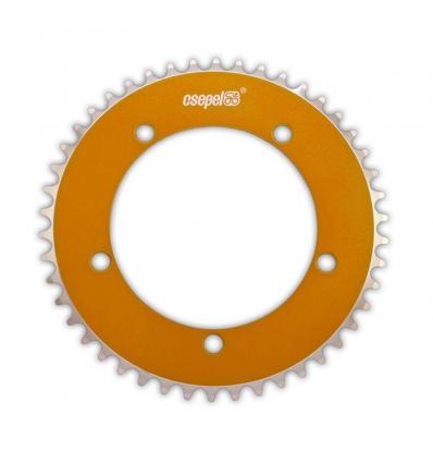 Csepel Teta Hajtótárcsa Alu 1/8" 48T BCD 130mm Festett Narancs