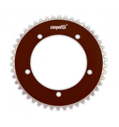 Csepel Teta Hajtótárcsa Alu 1/8" 46T BCD 130mm Festett Csoki