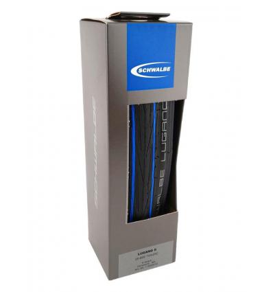 KÖP 700X25C 28X1,00 SCHWALBE LUGANO II HS471 HAJTOGATÓS KÉK CSÍKOS