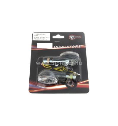 Villogólámpa mini 1018 carbon M10 2 db/pr (E-jel)