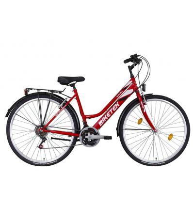28 Biketek Maxwell kerékpár női piros váltós trekking
